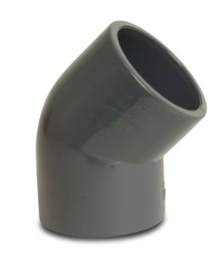 PVC-U albu 45 grader. Fra 20 mm - 400 mm