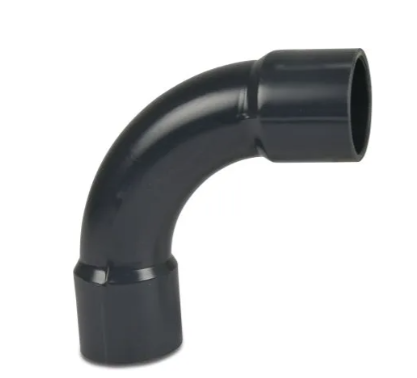PVC-U Rørbøy lang 90°. Fåes fra 32 mm - 315 mm.
