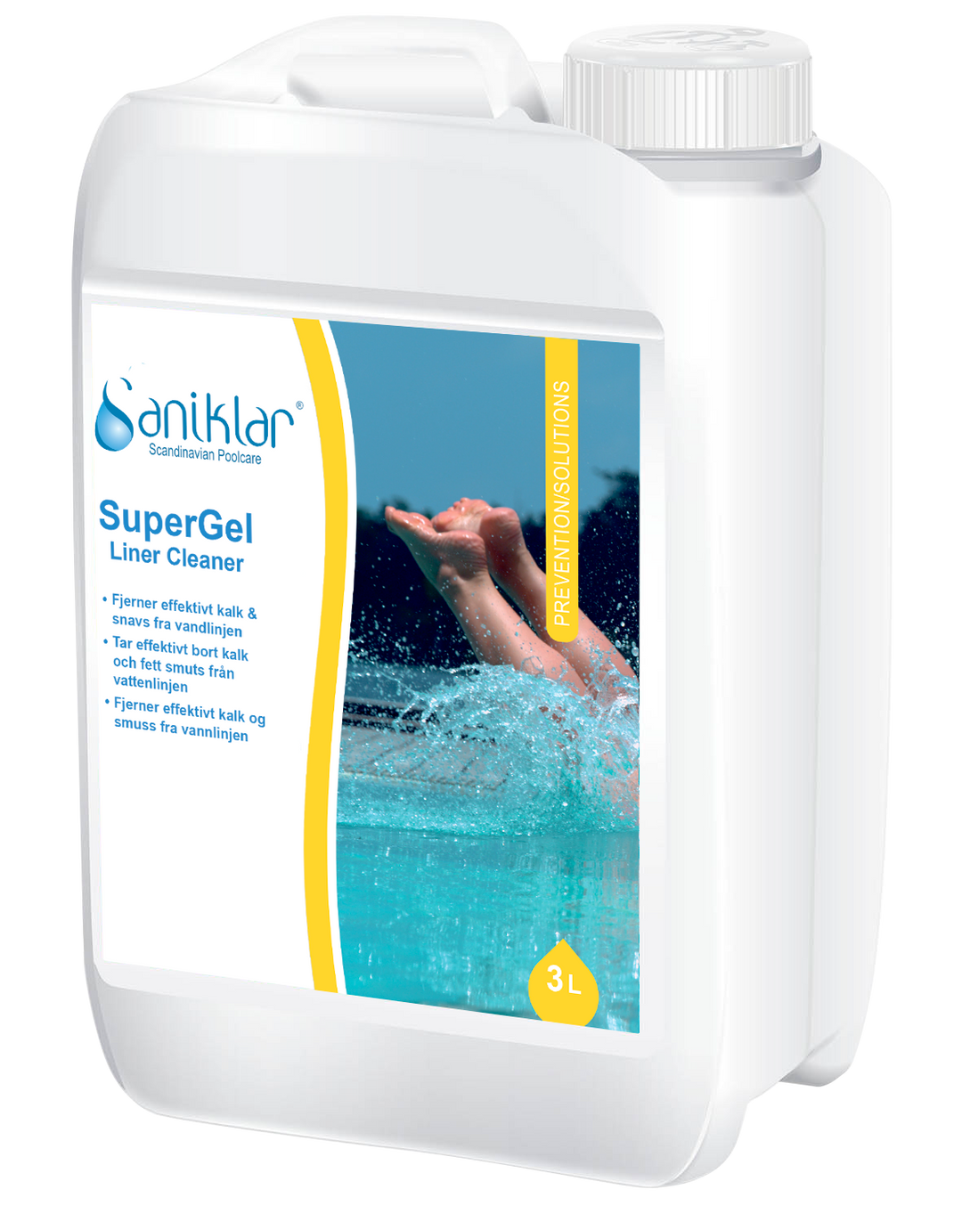 Saniklar SuperGel til rengjøring av overflater og vannlinjen. 3 liter