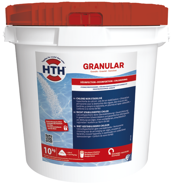 HTH klorpulver/granulat. Aktivt ustabilisert klor 65% 10 kg