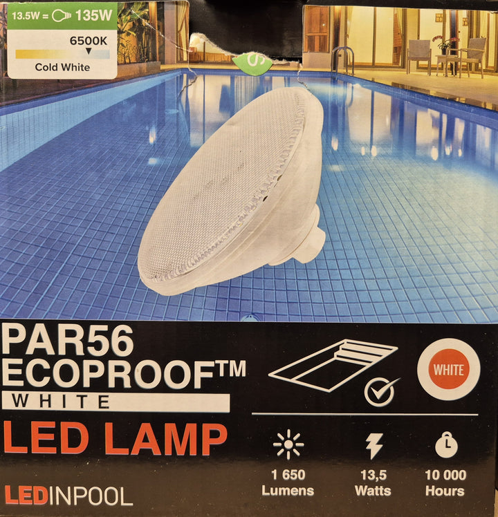 Led pære PAR 56 med hvitt lys. 13,5W 1650 lumen