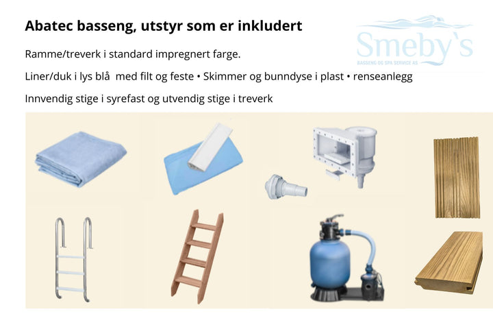 Abatec "Pearl of South". Komplett trebasseng | Rektangulært | Utv. mål 834x492x138 cm. 40 m³