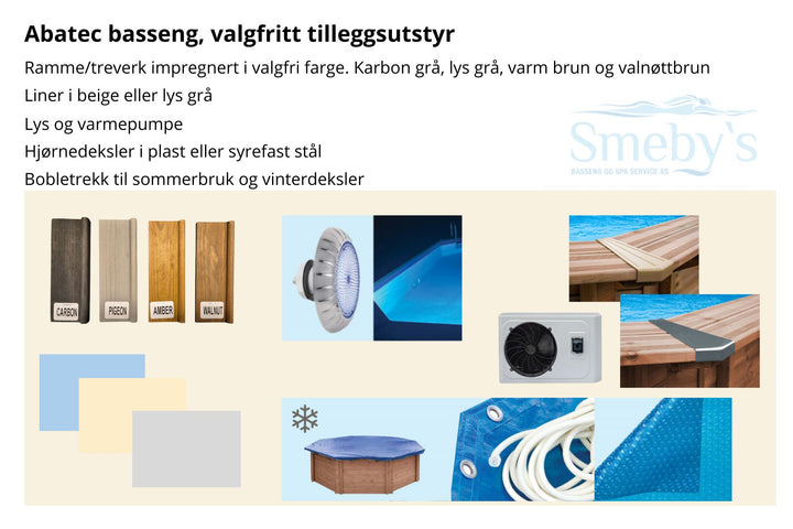 Abatec "Pearl of South". Komplett trebasseng | Rektangulært | Utv. mål 834x492x138 cm. 40 m³