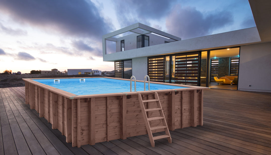 Abatec "Pearl of South". Komplett trebasseng | Rektangulært | Utv. mål 834x492x138 cm. 40 m³