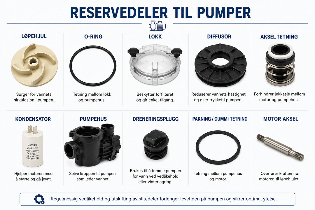 Reservedeler til div. pumper