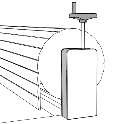 Lamelltrekk, manuelt med avtagbar sveiv og stativ. Standardstørrelser og spesialtilpasning