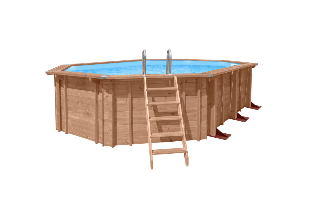 Abatec "Vaction Eden" Komplett basseng | Ovalt oktagonalt basseng | Utv. mål 698x467x138 cm | 28 m³
